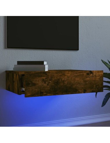 TV-Schrank mit LED-Leuchten Räuchereiche 60x35x15,5 cm