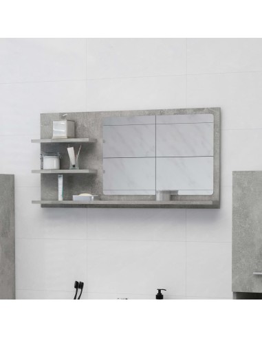 Badspiegel Betongrau 90x10,5x45 cm Holzwerkstoff