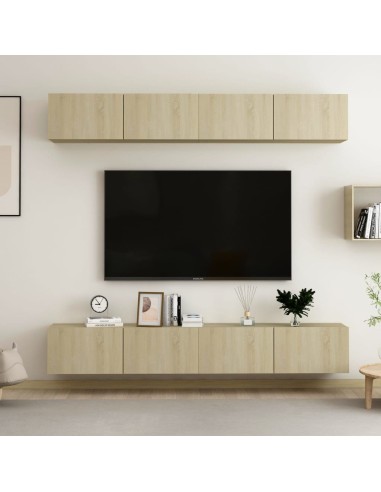 TV-Schränke 4 Stk. Sonoma-Eiche 100x30x30 cm Holzwerkstoff