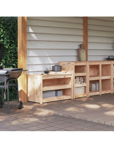 Outdoor-Küchenschränke 2 Stk. Massivholz Kiefer