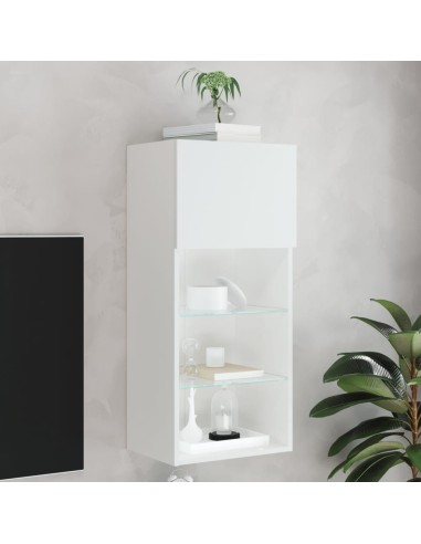 TV-Schrank mit LED-Leuchten Weiß 40,5x30x90 cm