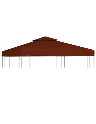 Pavillon-Dachplane mit Kaminabzug 310 g/m² 3x3 m Terrakotta