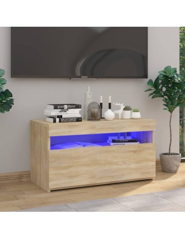 TV-Schrank mit LED-Leuchten Sonoma-Eiche 75x35x40 cm