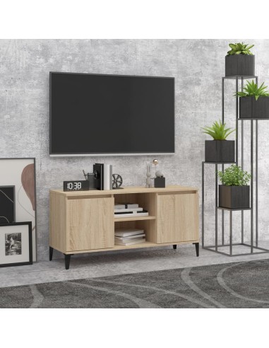 TV-Schrank mit Metallbeinen Sonoma-Eiche 103,5x35x50 cm