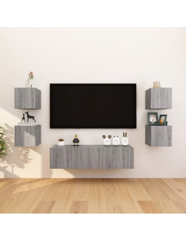 TV-Wandschrank 8 Stk. Grau Sonoma 30,5x30x30 cm