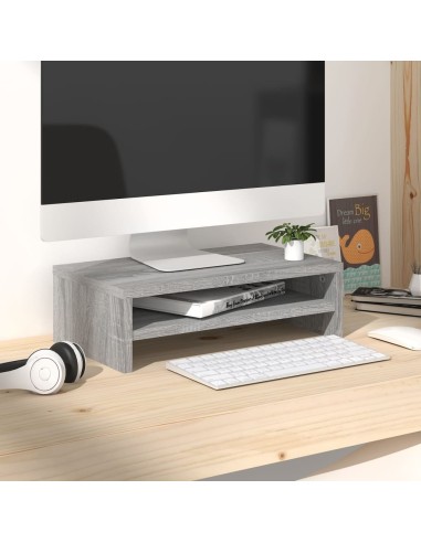 Monitorständer Grau Sonoma 42x24x13 cm Holzwerkstoff