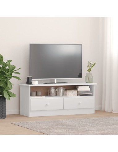 TV-Schrank mit Schubladen ALTA Weiß 100x35x41 cm Kiefernholz
