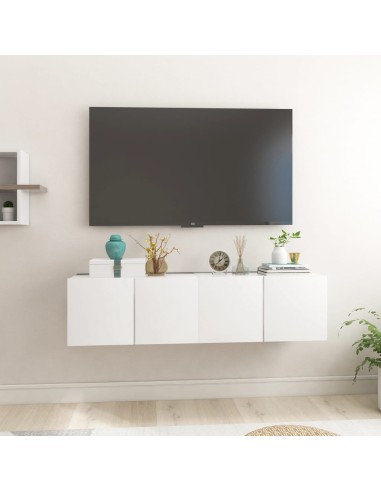TV-Hängeschränke 2 Stk. Weiß 60x30x30 cm