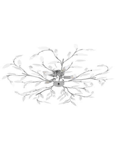 Deckenleuchte mit Acrylglas-Blätter für 5 x E14-Lampen Weiß