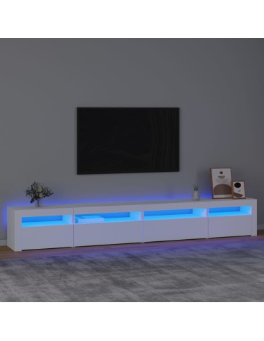 TV-Schrank mit LED-Leuchten Weiß 270x35x40 cm