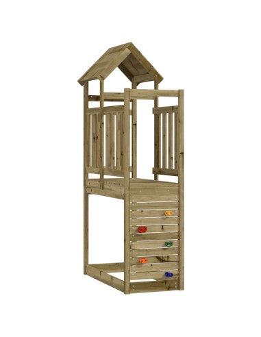Spielturm mit Kletterwand 53x110,5x214 cm Holz Imprägniert